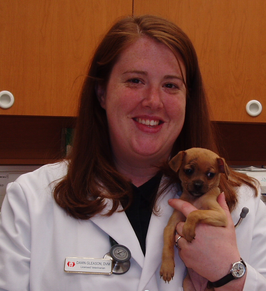 Dr. Gleason with puppy
